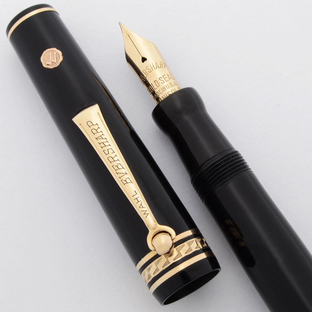 Wahl-Eversharp 万年筆 黒 Wahl Eversharp Oversized Equi-Poised (1930s) - Black w/GT, Lever
